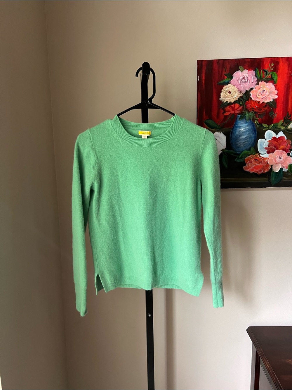 J.Crew 100% Cashmere Sweater Women's Size S Small Mint Green Crew Neck Pullover